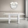 White High Gloss Extendable Dining Set with 2 Grey Velvet Dining Chairs - Vivienne