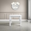 Vivienne White High Gloss Flip Top Table with 2 Silver Grey Velvet Dining Chairs