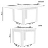 White High Gloss Extendable Dining Table with 4 Grey Fabric Swivel Dining Chairs- Vivienne