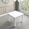 White High Gloss Extendable Dining Table with 4 Grey Fabric Swivel Dining Chairs- Vivienne