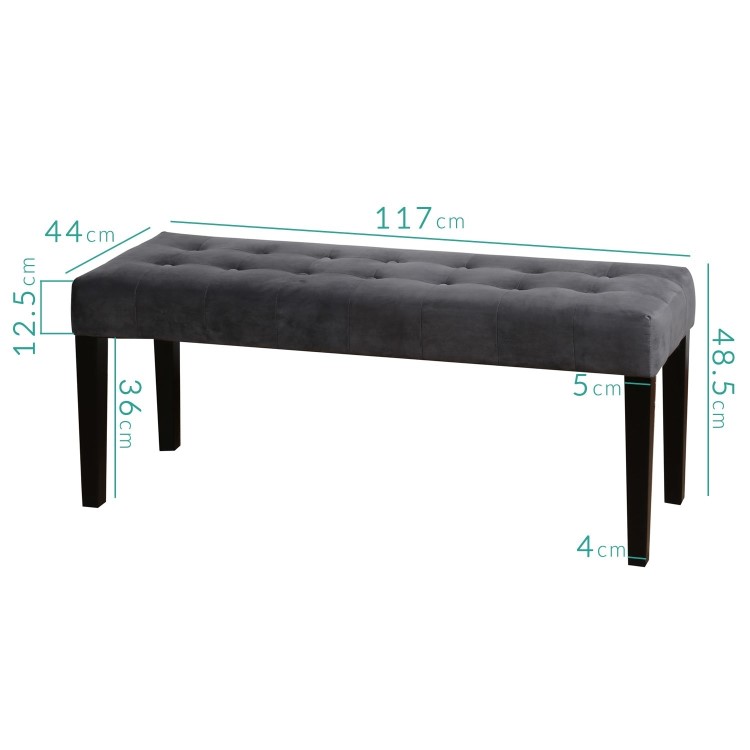 White Goss Extendable Dining Table with 2 Grey Velvet Dining Chairs and Matching Bench - Kaylee
