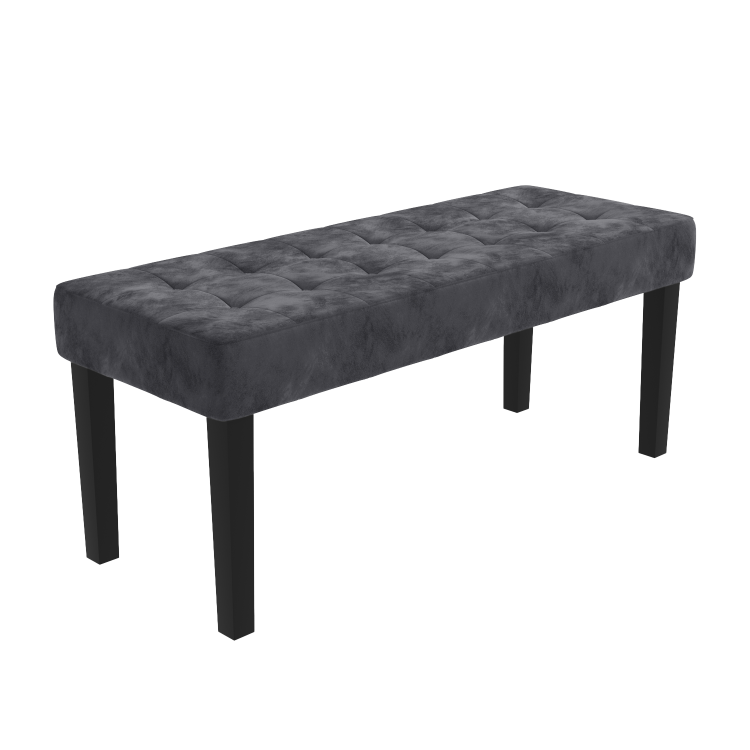 White Goss Extendable Dining Table with 2 Grey Velvet Dining Chairs and Matching Bench - Kaylee