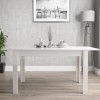 White Extendable Dining Table with 6 Gold &amp; Blue Velvet Chairs - Vivienne &amp; Jenna