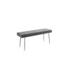 White Gloss Extendable Dining Table with 4 Grey Velvet Dining Chairs &amp; 1 Matching Dining Bench - Vivienne