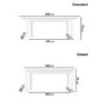 White Gloss Extending Dining Table Set with 2 Grey Velvet Chairs & 1 Bench - Seats 4 - Vivienne