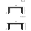 Black Gloss Extendable Dining Table with 2 Grey Velvet Dining Chairs and Matching Bench - Kaylee