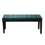 Kaylee Green Velvet Dining Bench with Black Legs