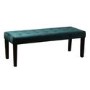 Kaylee Green Velvet Dining Bench with Black Legs