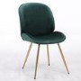 Black Extendable Dining Table with 6 Gold & Green Velvet Chairs - Vivienne & Jenna