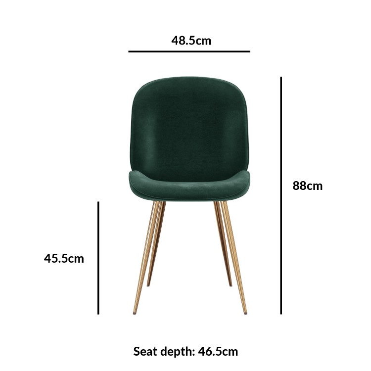 Black Extendable Dining Table with 6 Gold & Green Velvet Chairs - Vivienne & Jenna
