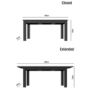 Black Extendable Dining Table with 6 Gold & Green Velvet Chairs - Vivienne & Jenna