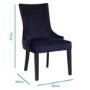 Black High Gloss Extending Dining Table with 6 Navy Blue Velvet Dining Chairs