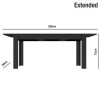 Vivienne Black Gloss Extendable Dining Table with 6 Grey Velvet Ribbed Dining Chairs