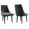 Vivienne Black Gloss Extendable Dining Table with 6 Grey Velvet Ribbed Dining Chairs