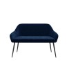 Black Gloss Extendable Dining Table Set with 2 Navy Velvet Chairs &amp; 1 Bench - Seats 4 - Vivienne