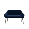 Black Gloss Extendable Dining Table Set with 2 Navy Velvet Chairs &amp; 1 Bench - Seats 4 - Vivienne