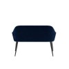 Black Gloss Extendable Dining Table Set with 2 Navy Velvet Chairs &amp; 1 Bench - Seats 4 - Vivienne