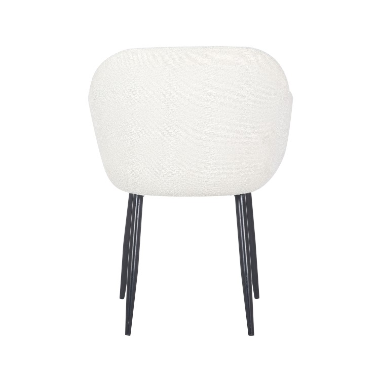 Black Gloss Extendable Dining Table Set with 4 Cream Boucle Chairs - Seats 4 - Vivienne
