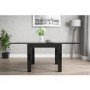 Flip Top Dining Table in Black High Gloss with 4 Green Velvet Chairs - Vivienne & Kaylee