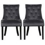 Flip Top Dining Table in Black High Gloss with 4 Grey Velvet Chairs - Vivienne & Kaylee