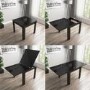 Black High Gloss Dining Table Flip Top - Vivienne