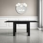 Vivienne Black High Gloss Dining Table Flip Top with 2 Navy Blue Velvet Dining Chairs