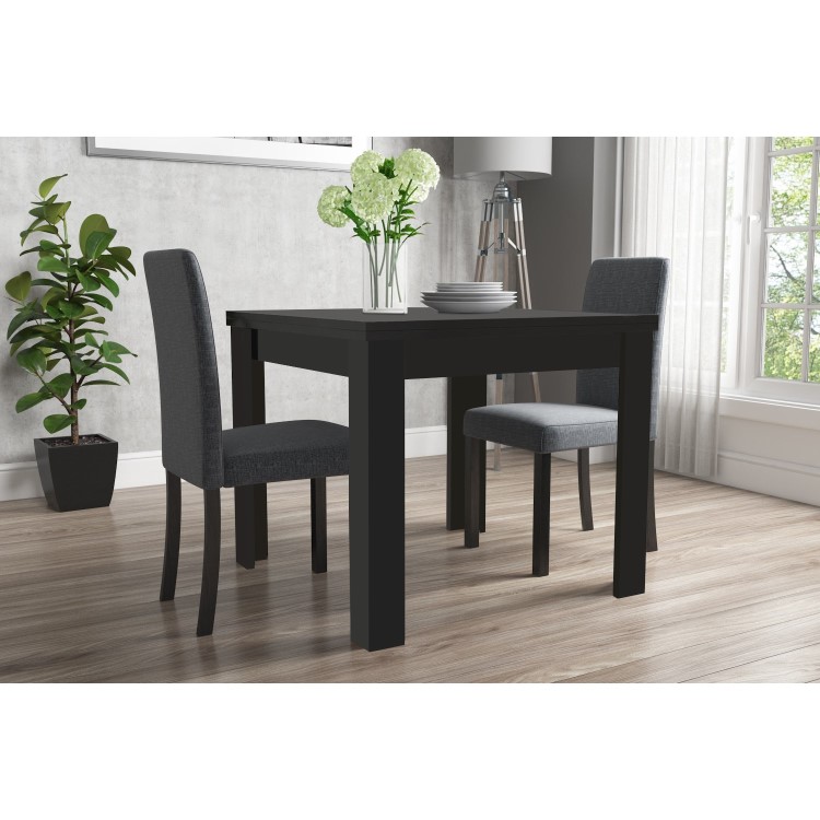 Vivienne Matt Black Dining Table - Seats 2 - 4