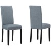 Vivienne Matt Black Dining Table with 2 Dining Chairs in Grey Fabric