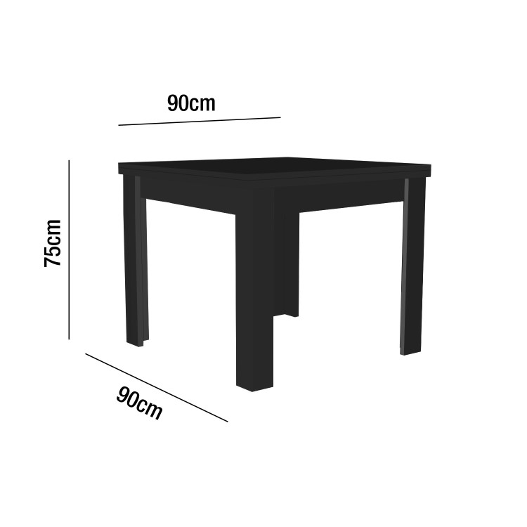 Vivienne Matt Black Dining Table - Seats 2 - 4