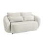 Cream Chenille 2 Seater Sofa Armchair & Footstool Set - Vera