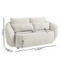 Cream Chenille 2 Seater Sofa Armchair & Footstool Set - Vera