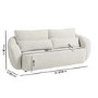 Cream Chenille Sofas Armchair & Footstool Set - Vera