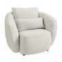 Cream Chenille Sofas Armchair & Footstool Set - Vera