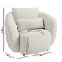 Cream Chenille Sofas Armchair & Footstool Set - Vera