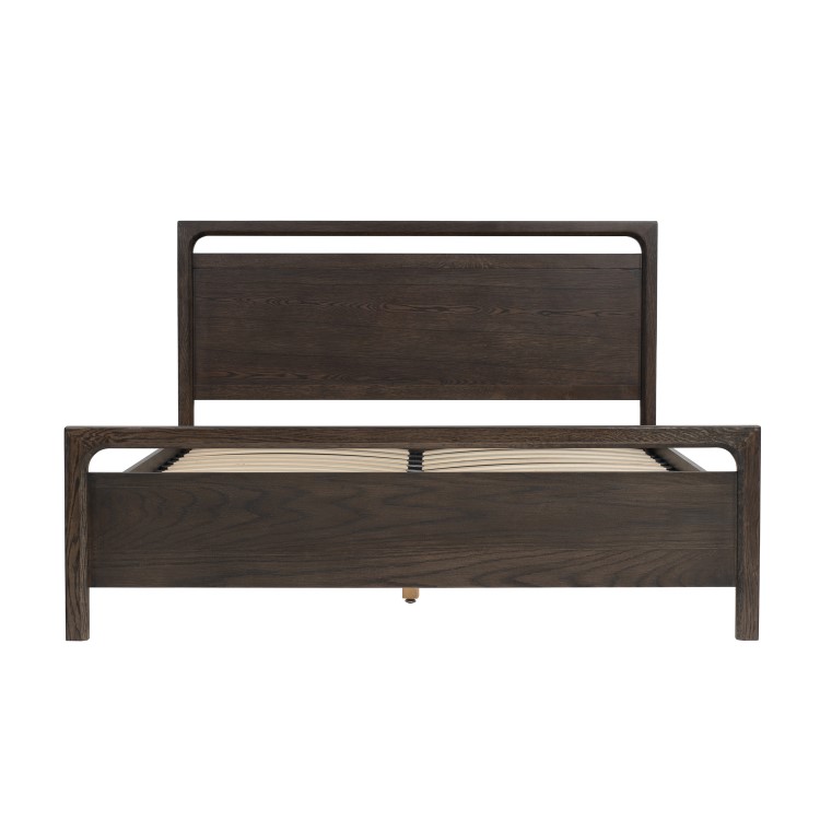 Dark Wood Double Wooden Bed Frame - Vixen