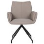 Set of 2 Mink Real Leather Swivel Dining Chairs - Bradley
