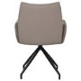 Set of 2 Mink Real Leather Swivel Dining Chairs - Bradley