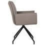 Set of 2 Mink Real Leather Swivel Dining Chairs - Bradley