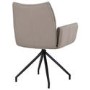 Set of 2 Mink Real Leather Swivel Dining Chairs - Bradley