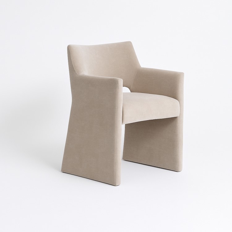 Set of 4 Mink Upholstered Dining Chairs - Zoe