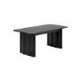 Large Black Oak Extendable Dining Table - Seats 6 - 8 - Wave