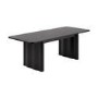 Large Black Oak Extendable Dining Table - Seats 6 - 8 - Wave