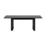 Large Black Oak Extendable Dining Table - Seats 6 - 8 - Wave