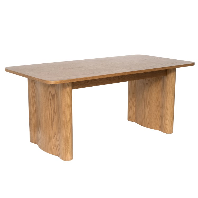 Large Rustic Oak Extendable Dining Table - Seats 6 - 8 - Wave