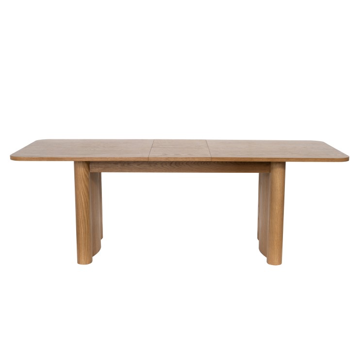 Large Rustic Oak Extendable Dining Table - Seats 6 - 8 - Wave