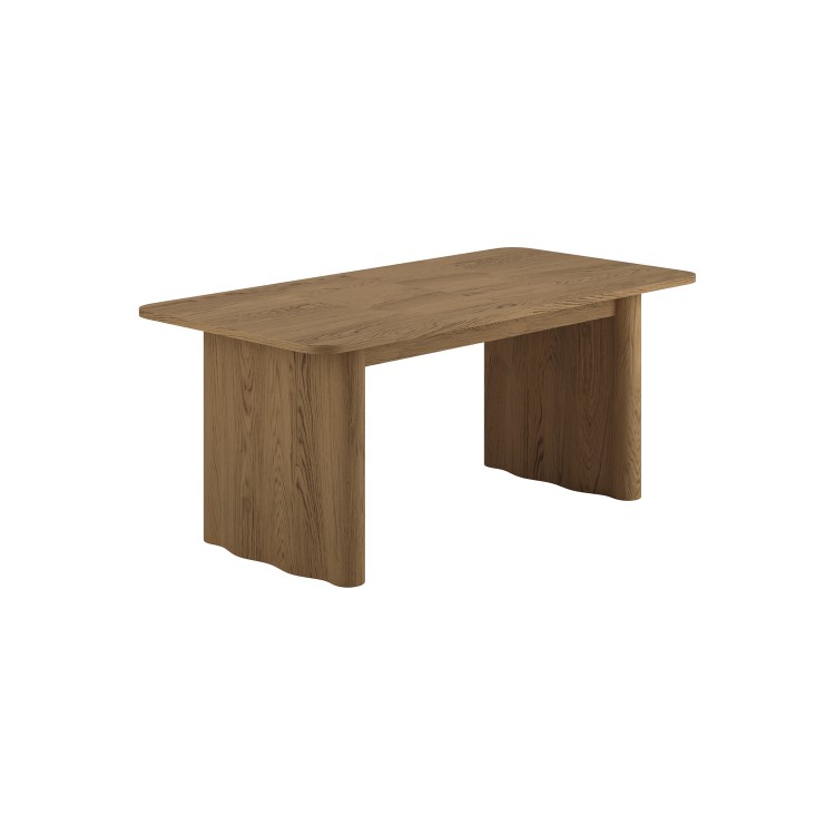 Large Rustic Oak Extendable Dining Table - Seats 6 - 8 - Wave