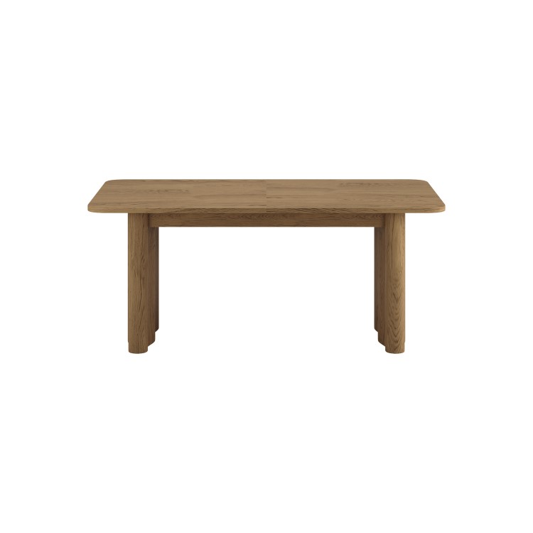 Large Rustic Oak Extendable Dining Table - Seats 6 - 8 - Wave