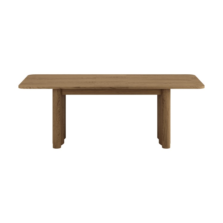Large Rustic Oak Extendable Dining Table - Seats 6 - 8 - Wave
