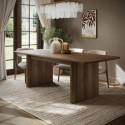 WAE004A Large Walnut Extendable Dining Table - Seats 6 - 8 - Wave