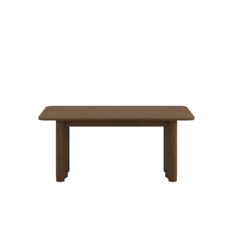 Large Walnut Extendable Dining Table - Seats 6 - 8 - Wave